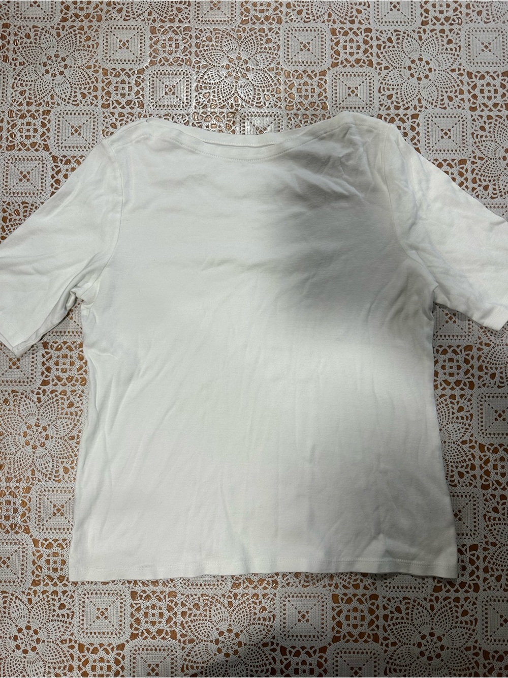 Charter Club Luxury Pima Cotton White Short Sleeve Top Large